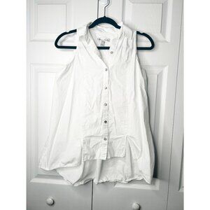 Maison de Papillon Chiara White 100% Cotton Tunic Tank Top Women's X-Small XS